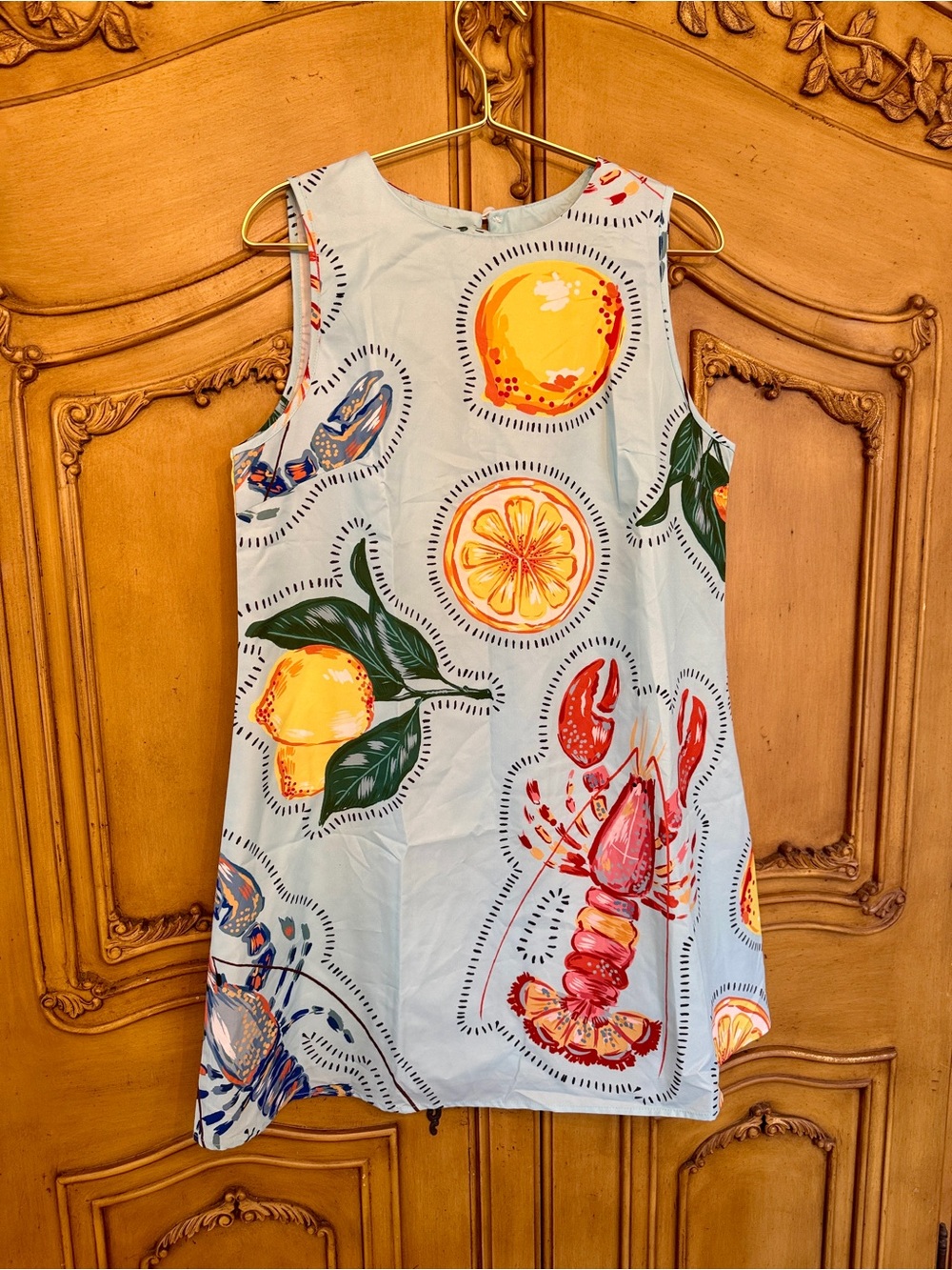 Trending Summer Print Shift Dress in Light Blue - Picture 4 of 10